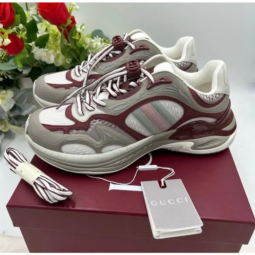 Men's Gucci 2.0 sneakers in white/gray/burgundy size 9 made in Italy